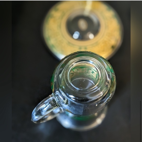 Alpine Cuisine Tea Glass Set With Saucer Gold/Green Design 12 Pc - Picture 14 of 16